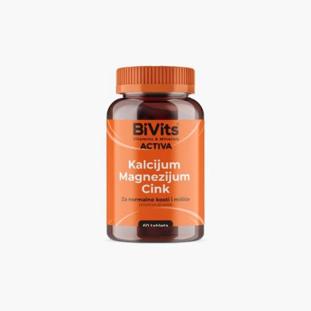 BiVits Activa Kalcijum + Magnezijum + Cink 60 tableta